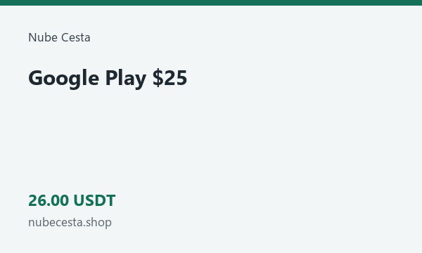 Google Play $25 · 26 USDT